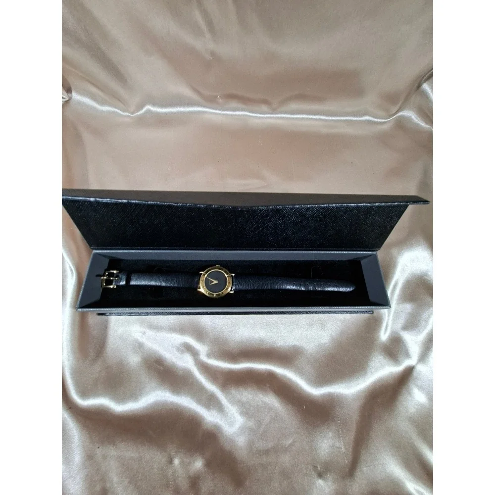 Ladies Movado Museum Swiss Quartz Black Dial Leather Strap Watch MO.01.3.14.6001
